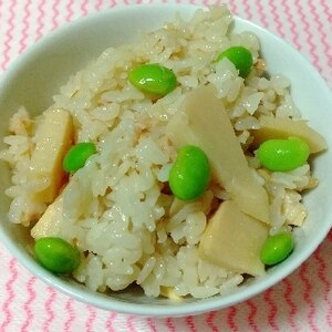 水煮で簡単っ！！たけのこツナの旨い炊き込み御飯♡